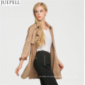 Automne En Plein Air Nouvelle Femmes Coréennes Long Manteau Double Breaste Suede Trench Manteau Manches Femmes En Cuir Veste Manteau